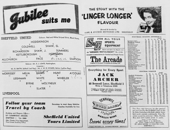 Match programme lineups