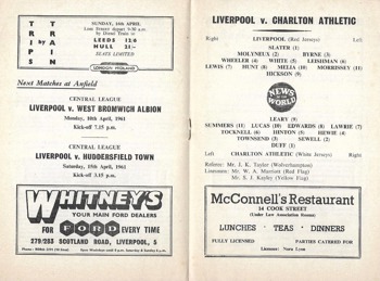 Match Programme Lineups