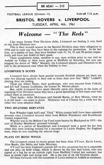 Match programme page 2