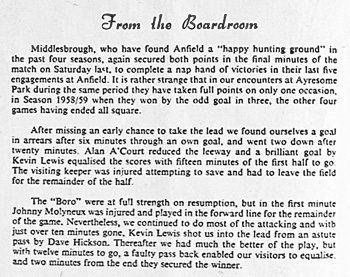 Match programme pages 2 - 3