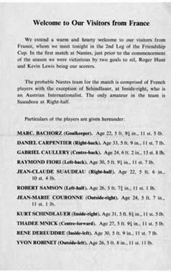 Match programme - Extract