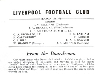 Match programme article