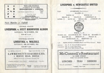 Match programme lineups