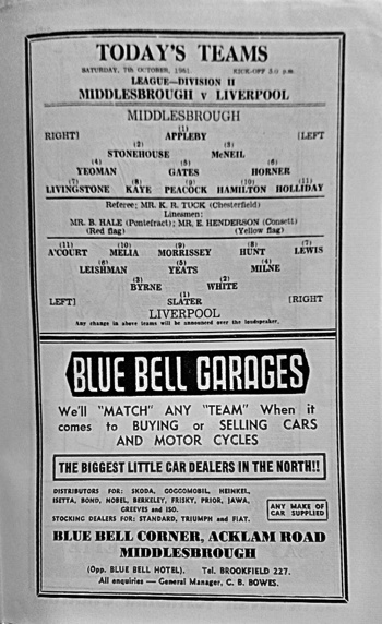 Match programme lineups