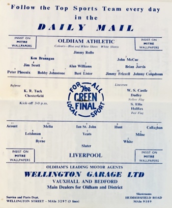 Match programme lineups