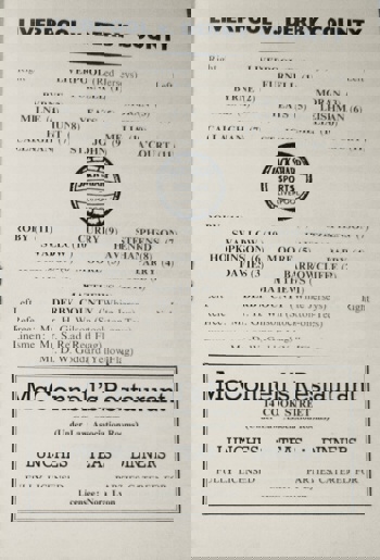 Match programme - lineups