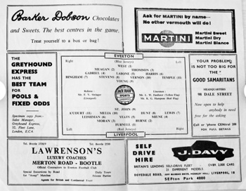Match programme lineups