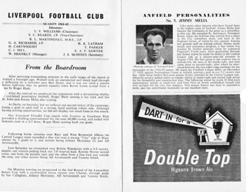 Match programme pages 2 & 3