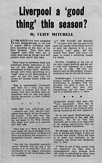 Match programme page 3