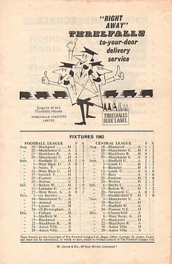 Match programme - BackCover