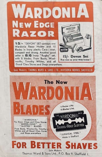 Match programme backcover