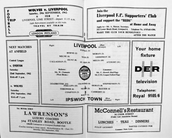 Match programme lineups