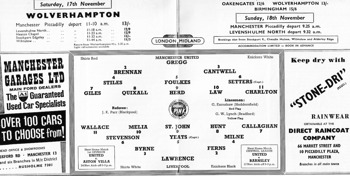 Match programme lineups