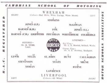 Match programme lineups