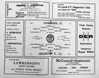 Match programme lineups