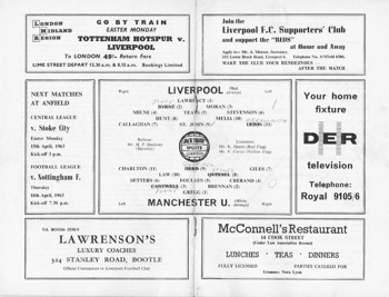 Match programme lineups