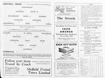 Match programme lineups