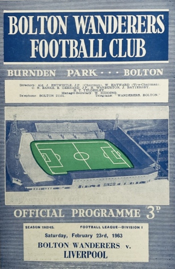 Match programme (postponed match 23/02/1963)