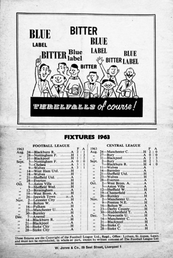 Match Programme BackCover