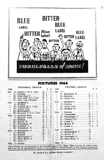 Match programme backcover