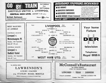 Match Programme Lineups
