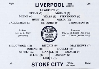 Match programme lineups
