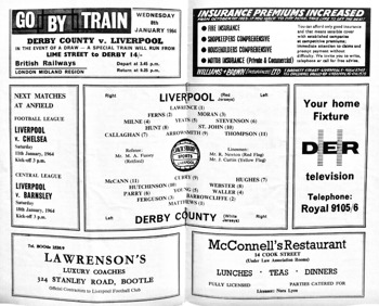 Match programme lineups