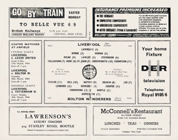 Match Programme lineups