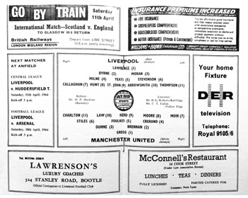Match programme lineups