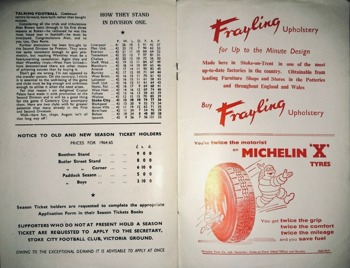 Match programme page 8 & 9