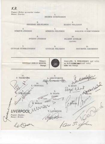 Match programme - Autographed page