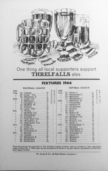 Match programme backcover