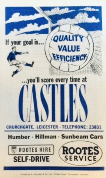 Match programme backcover