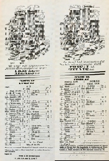 Match programe lineups