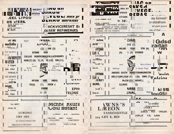 Match Programme - Lineups
