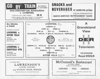 Match programme lineups