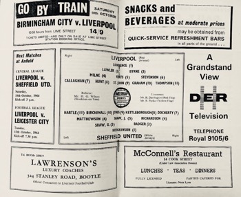 Match Programme lineups