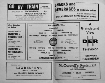 Match programme lineups