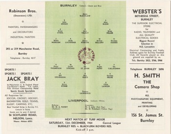 Match programme lineups