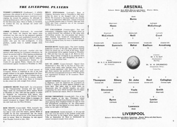 Match programme lineups