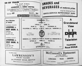 Match Programme lineups