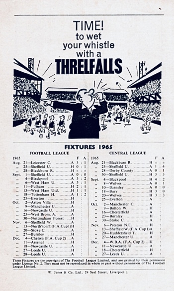 Match programme backcover