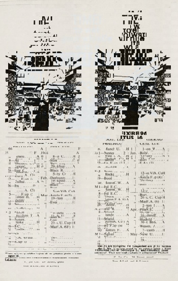 Match Programme backcover