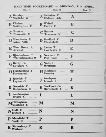 Match programme backcover