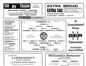 Match programme lineups
