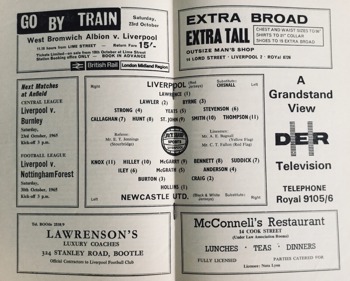 Match programme lineups