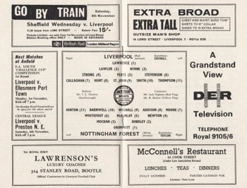 Match programme lineups