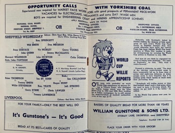 Match programme lineups
