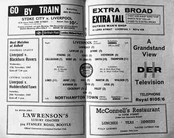 Match programme lineups