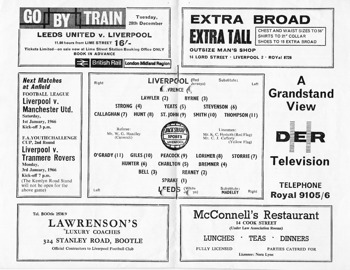 Match programme lineups